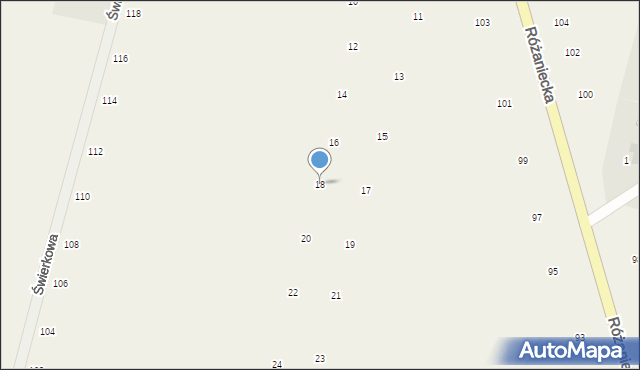 Suszno, Kalinowa, 18, mapa Suszno