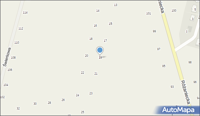 Suszno, Kalinowa, 19, mapa Suszno