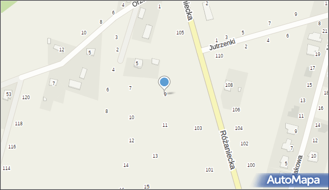 Suszno, Kalinowa, 9, mapa Suszno