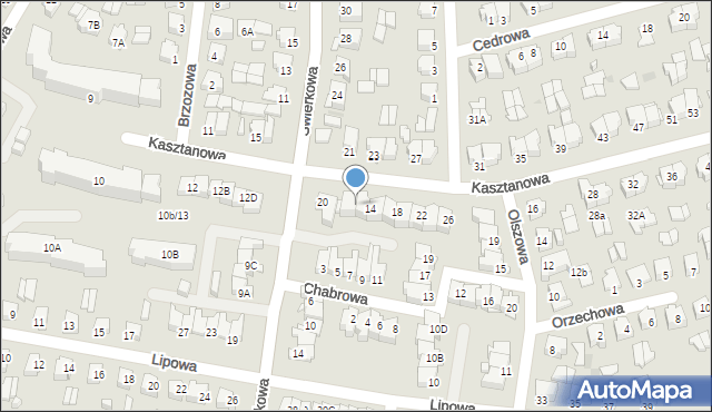 Suwałki, Kasztanowa, 14A, mapa Suwałk