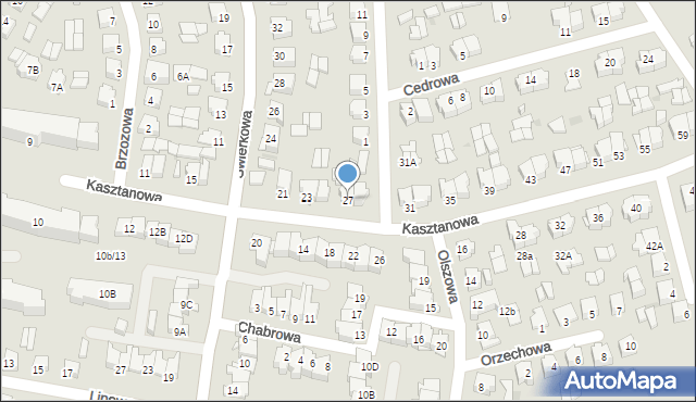 Suwałki, Kasztanowa, 27, mapa Suwałk