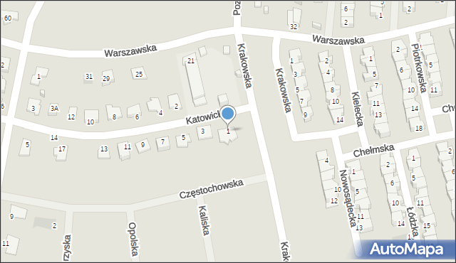 Suwałki, Katowicka, 1, mapa Suwałk