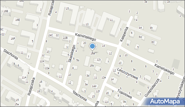 Świdnik, Kamińskiego Stanisława, 16a, mapa Świdnika