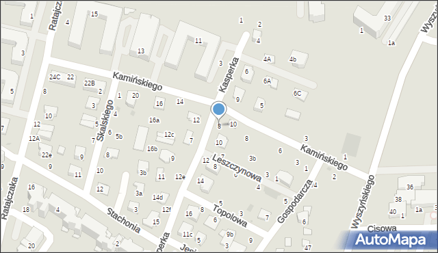 Świdnik, Kasperka Janusza, 8, mapa Świdnika