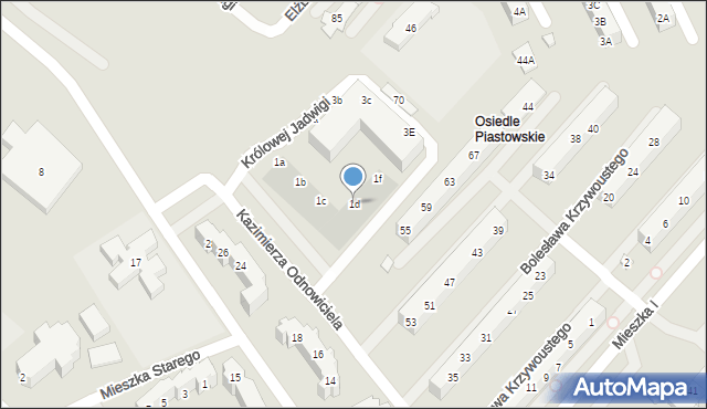 Świebodzice, Kazimierza Odnowiciela, 1d, mapa Świebodzice