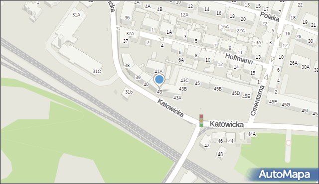 Świętochłowice, Katowicka, 43, mapa Świętochłowice