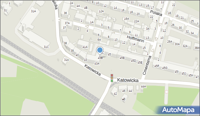 Świętochłowice, Katowicka, 43B, mapa Świętochłowice
