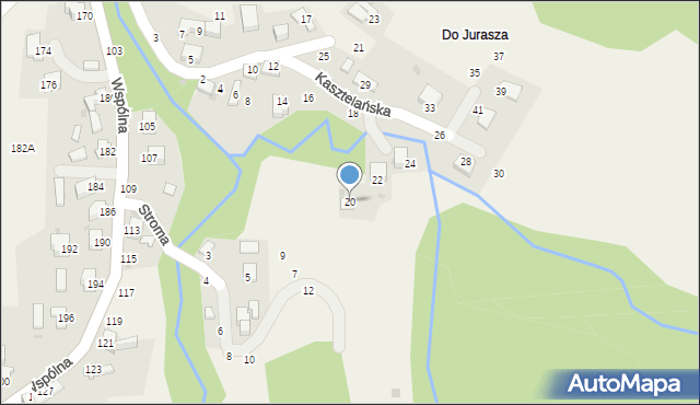 Świnna, Kasztelańska, 20, mapa Świnna