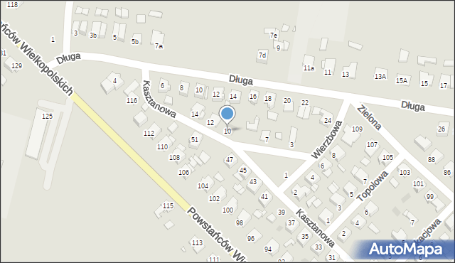 Szamotuły, Kasztanowa, 10, mapa Szamotuły