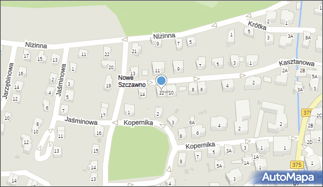 Szczawno-Zdrój, Kasztanowa, 12, mapa Szczawno-Zdrój