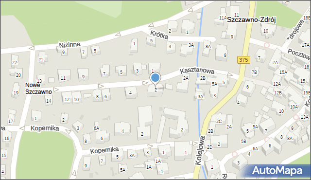 Szczawno-Zdrój, Kasztanowa, 2, mapa Szczawno-Zdrój