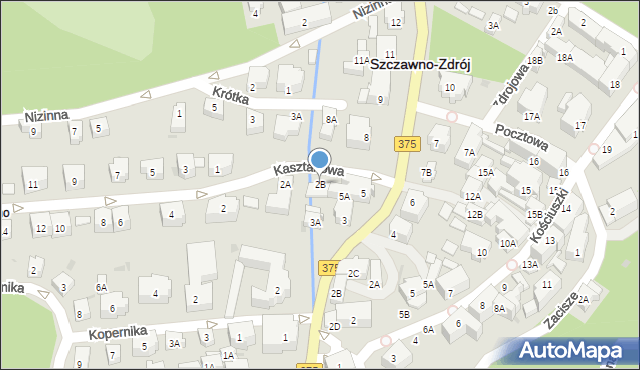 Szczawno-Zdrój, Kasztanowa, 2B, mapa Szczawno-Zdrój