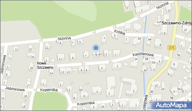 Szczawno-Zdrój, Kasztanowa, 5, mapa Szczawno-Zdrój