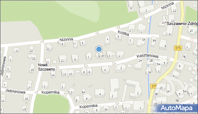 Szczawno-Zdrój, Kasztanowa, 5, mapa Szczawno-Zdrój