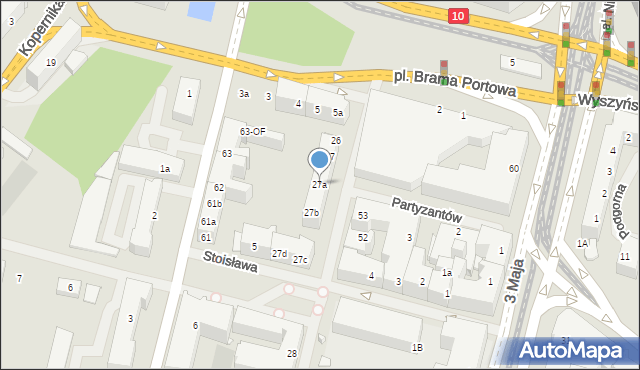 Szczecin, Kaszubska, 27a, mapa Szczecina