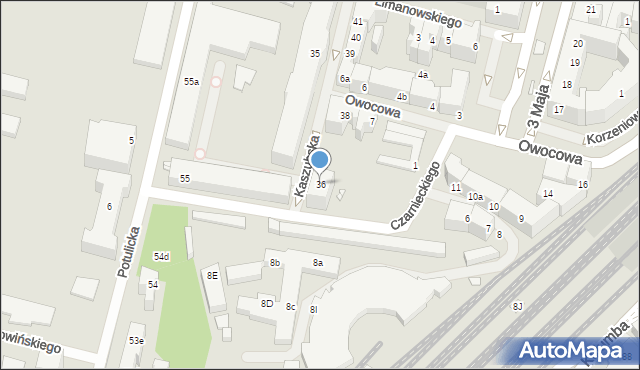 Szczecin, Kaszubska, 36, mapa Szczecina