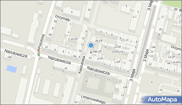 Szczecin, Kaszubska, 44, mapa Szczecina