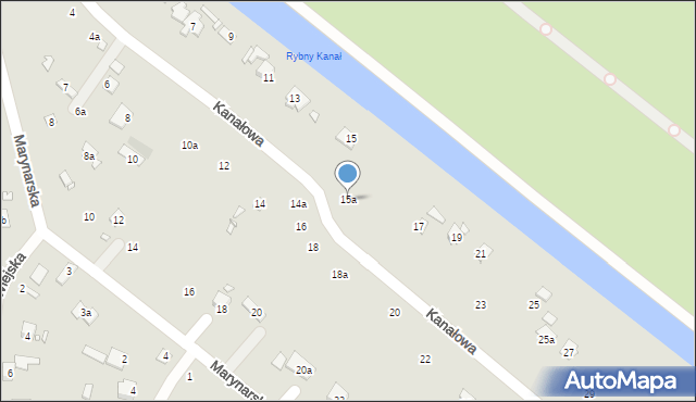 Szczecin, Kanałowa, 15a, mapa Szczecina