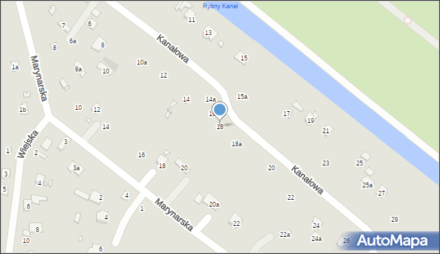 Szczecin, Kanałowa, 18, mapa Szczecina