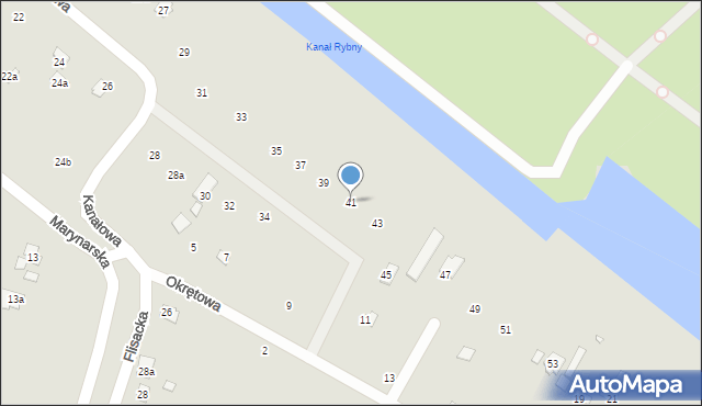 Szczecin, Kanałowa, 41, mapa Szczecina