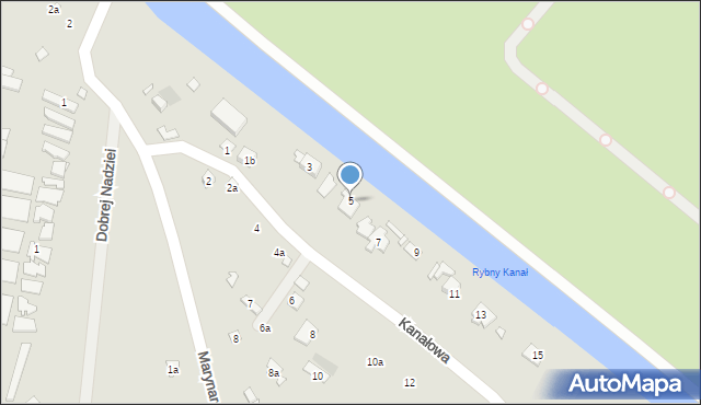 Szczecin, Kanałowa, 5, mapa Szczecina