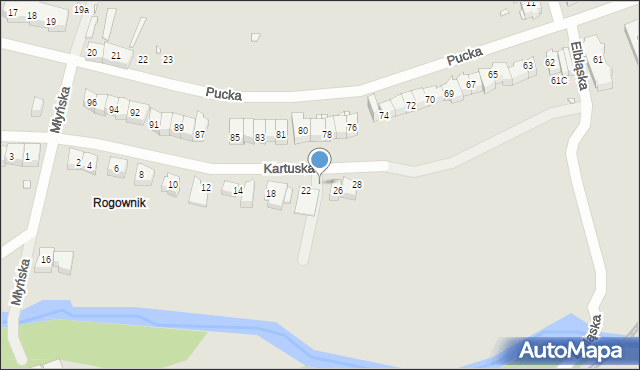 Szczecin, Kartuska, 24, mapa Szczecina