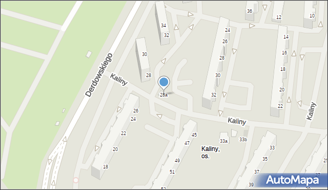 Szczecin, Kaliny Antoniego, 28a, mapa Szczecina