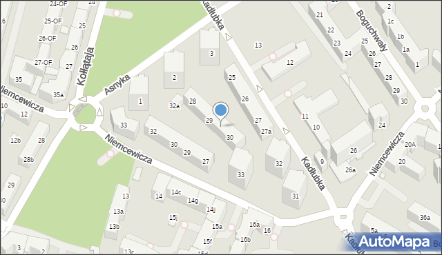 Szczecin, Kadłubka Wincentego, bp., 29a, mapa Szczecina