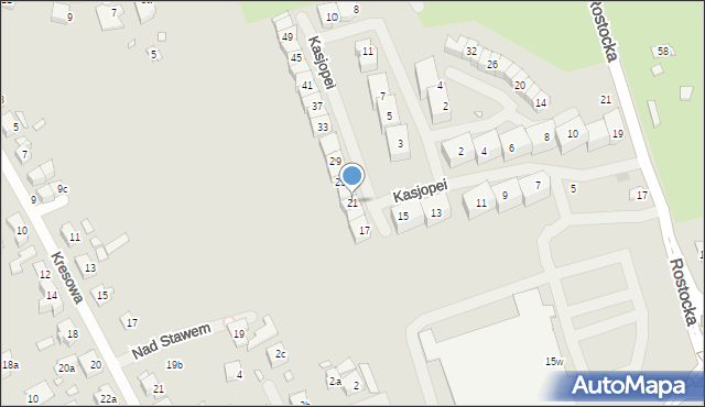 Szczecin, Kasjopei, 21, mapa Szczecina