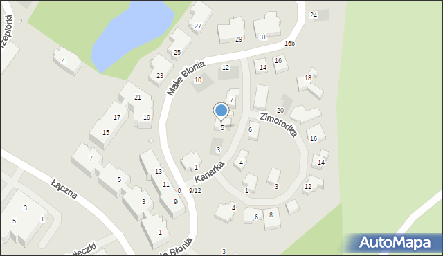 Szczecin, Kanarka, 5, mapa Szczecina