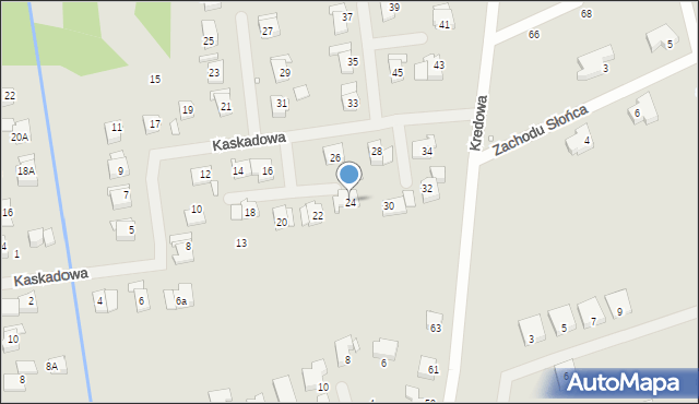 Szczecin, Kaskadowa, 24, mapa Szczecina