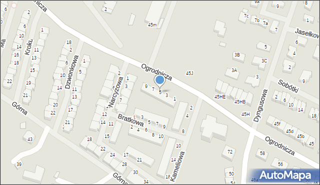 Szczecin, Kameliowa, 5, mapa Szczecina