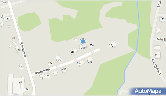 Szczecin, Kamienna, 25d, mapa Szczecina