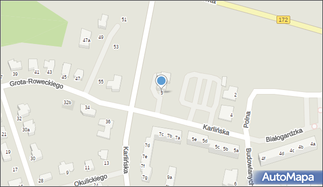 Szczecinek, Karlińska, 3, mapa Szczecinek