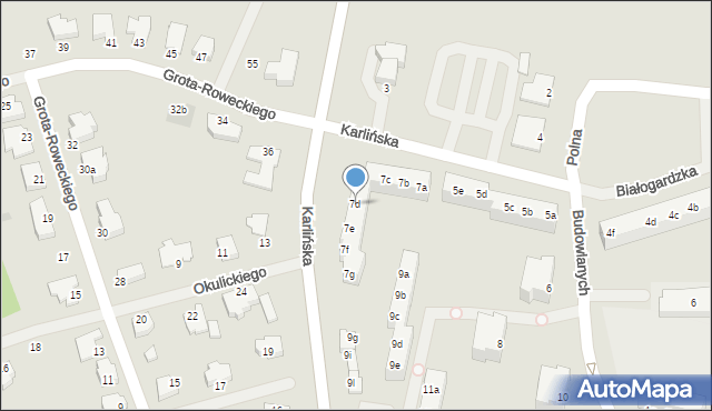 Szczecinek, Karlińska, 7d, mapa Szczecinek