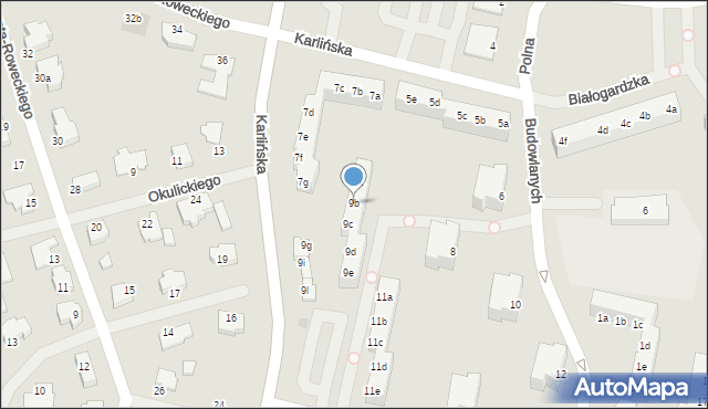 Szczecinek, Karlińska, 9b, mapa Szczecinek