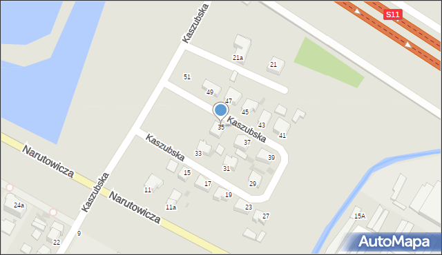 Szczecinek, Kaszubska, 35, mapa Szczecinek