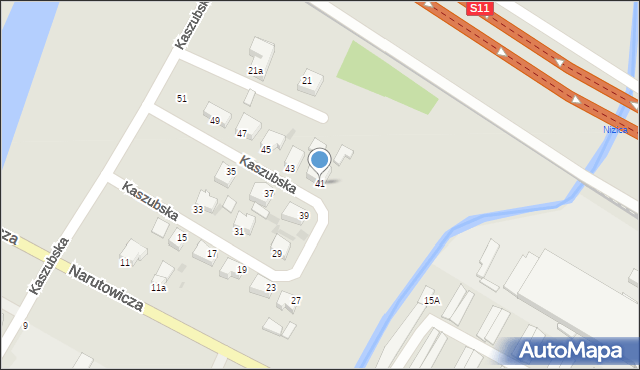 Szczecinek, Kaszubska, 41, mapa Szczecinek