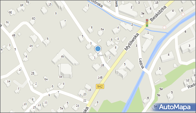 Szczyrk, Kalinowa, 1A, mapa Szczyrk