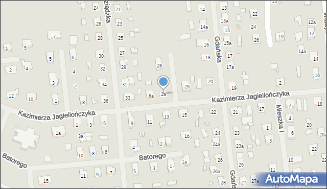 Szczytno, Kazimierza Jagiellończyka, 2a, mapa Szczytno