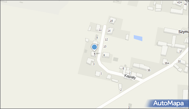 Szymanowo, Kapały Floriana, 5, mapa Szymanowo