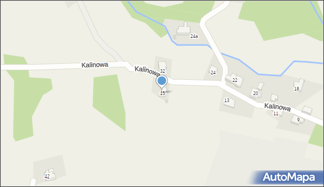 Targanice, Kalinowa, 15, mapa Targanice