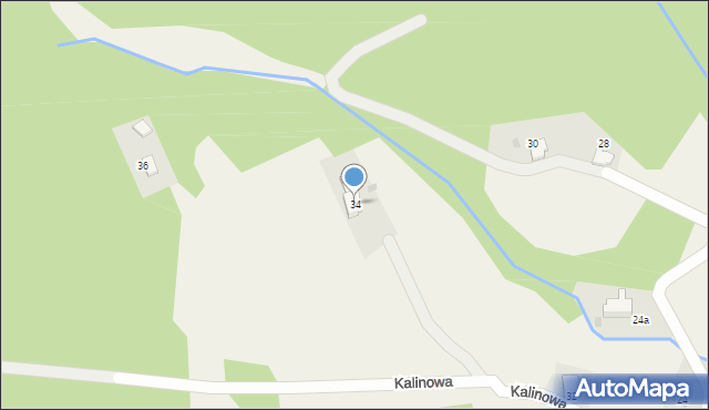 Targanice, Kalinowa, 34, mapa Targanice
