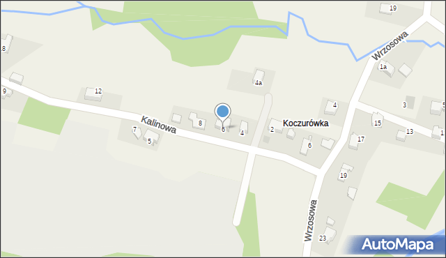 Targanice, Kalinowa, 6, mapa Targanice