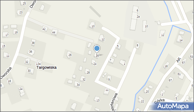 Targowiska, Kasztanowa, 20, mapa Targowiska