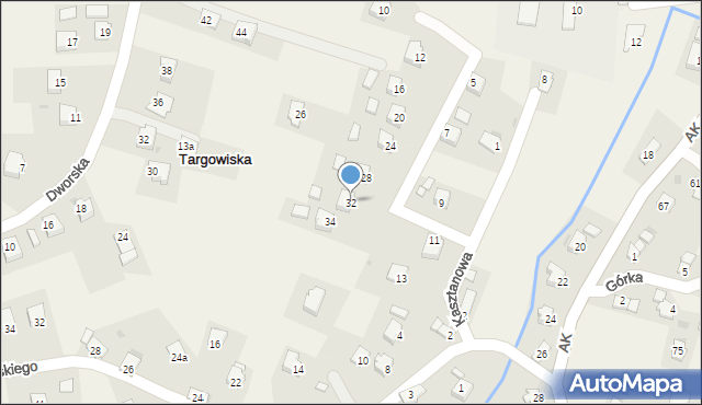 Targowiska, Kasztanowa, 32, mapa Targowiska