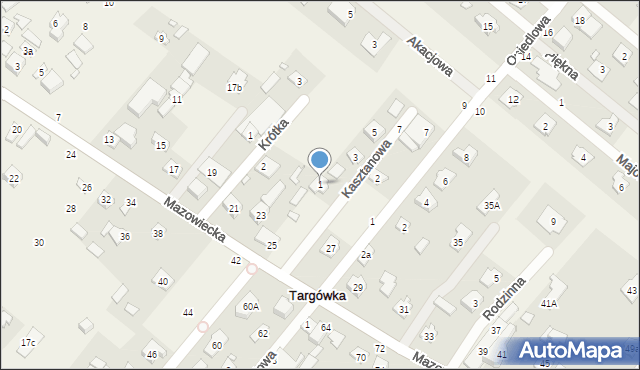 Targówka, Kasztanowa, 1, mapa Targówka