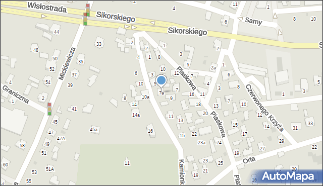 Tarnobrzeg, Kamionka, 7a, mapa Tarnobrzegu