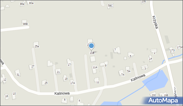 Tarnów, Kalinowa, 11B, mapa Tarnów