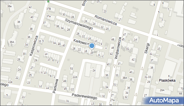 Tarnów, Karłowicza Mieczysława, 10, mapa Tarnów